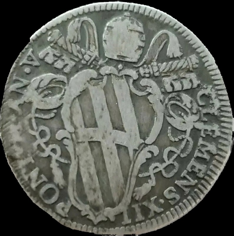 Pope Clement XII. 1734/5 Silver Carlino. Rome Mint. Papal State. Rare Over Date