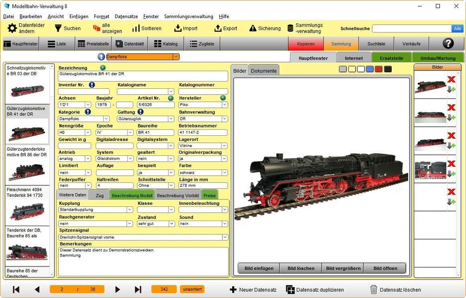 GS Modellbahn-Verwaltung 8 - Die Software zur Verwaltung Ihrer Sammlung - Bild 2 von 4