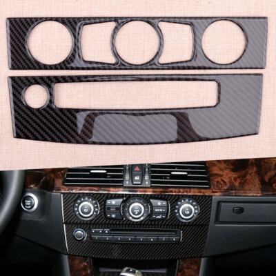 Kit Carbon Fiber AC CD Air Condition Panel Trim Fit For BMW 5 Series E60 2008-10