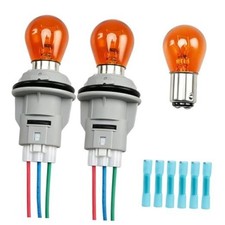 2-Pack Front Turn Signal Light Socket with Bulbs and Harness Kit Compatible