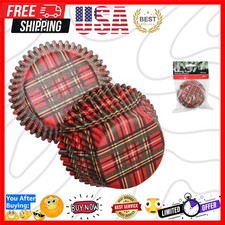 Disposable Festive Green/Red Cupcake Liners - Perfect for Christmas Treats