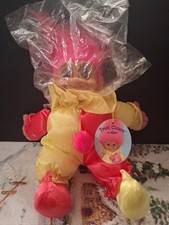 Vintage Clown Plush Troll Doll by Russ Berrie  90sKids Tags New