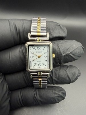 Timex Carriage Ladies Watch Stainless Steel Flex Band Silver Gold Tone Vtg 
