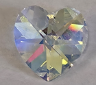 36 Genuine Swarovski 6202 AB Crystal Heart Pendants Beads 14mm Vintage