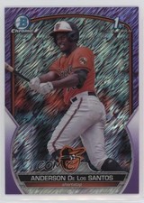 2023 Bowman Chrome Prospects Purple Shimmer Refractor Anderson De Los Santos 0w3