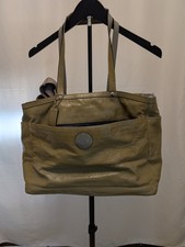 COACH Signature C Patent Leather Tote Shoulder Bag Olive Green F15137 Satchel