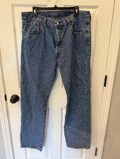 Levi's 501 Original Fit Jeans Mens 38x34 Blue Denim Straight Button Fly