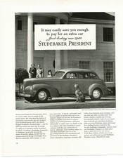 1940 Studebaker President 4-door Sedan Vintage Print Ad