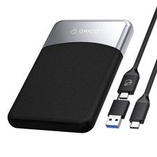 ORICO 1TB External SSD with 2 in 1 USB C Cable, 1TB, black and silver