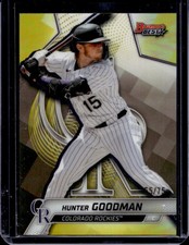 2025 Bowman's Best Hunter Goodman Yellow Refractor #/75 Rockies