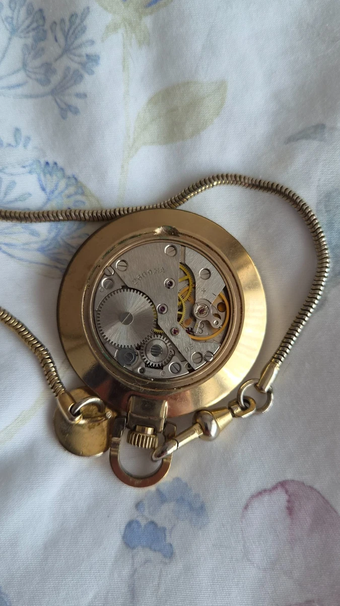 Reloj Bolsillo Sekonda Chapado en Oro 10k URSS 19Joya Buen Estado Funcionando Antiguo