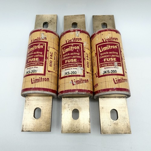 Bussmann JKS-200 Limitron Class J Fast Acting Fuse 200A 600V 200kA Lot of 3