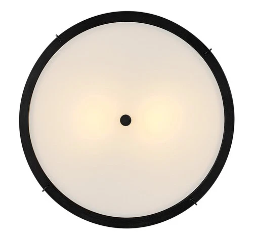 Hinkley Lighting 4893 Clarke 2 Light 15"W Semi-Flush Ceiling - Black / Off-White - Picture 7 of 12