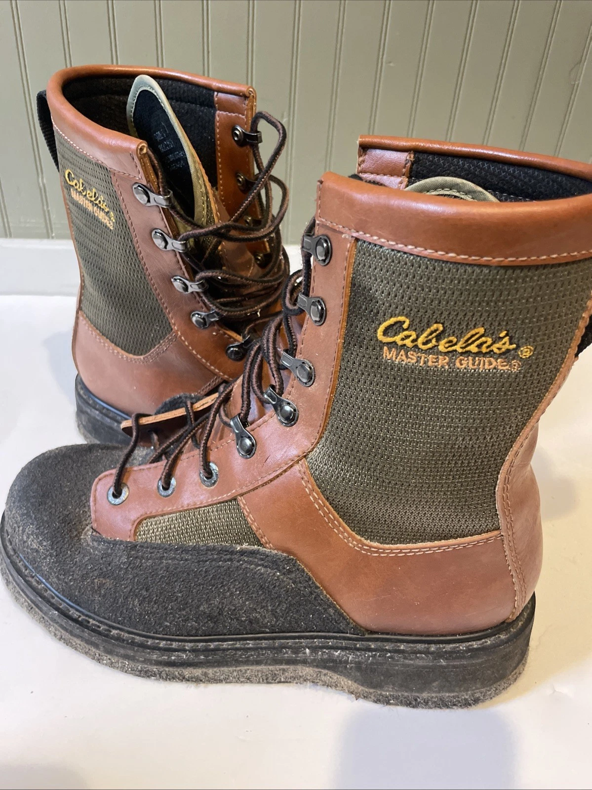 Fly Fishing Felt Bottom River Boots, Cabelas Master Guide Mens 8 Great condition