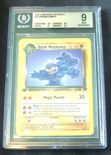 Dark Machamp (1st Edition) graded BGS 9 for sale on eBay