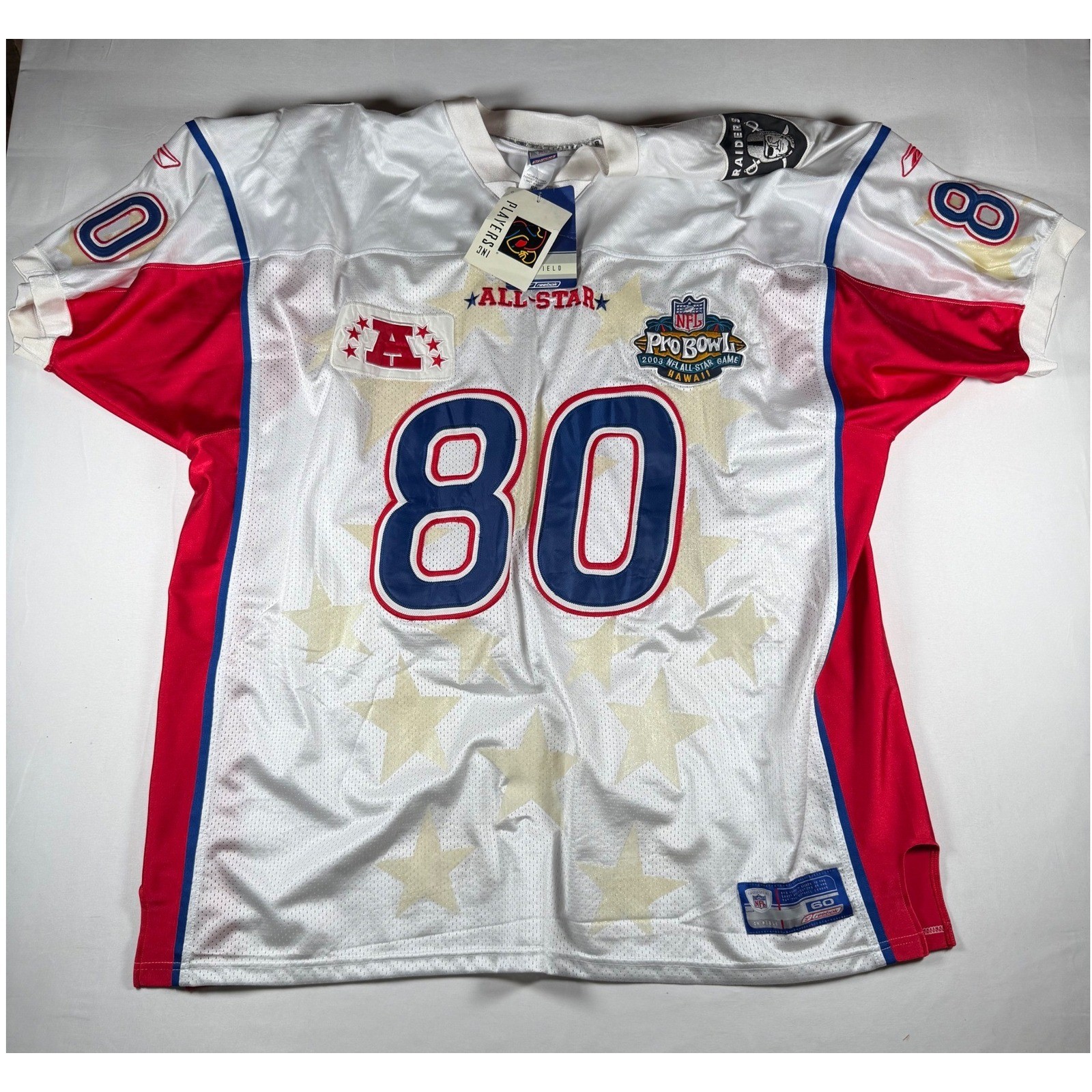 Jerry Rice 2003 NFL Pro Bowl Jersey Reebok Raiders All-Star White Size 60 NWT
