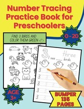 Number Tracing Practice Book for Preschoolers 0-20: Number Tracing Workbook to T