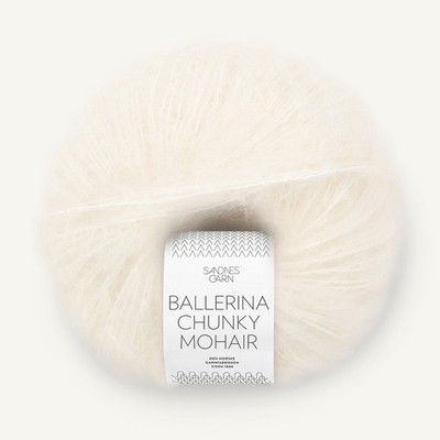 BALLERINA CHUNKY MOHAIR von SANDNES GARN - Farbe 1001 - 50 g / ca. 135 m Wolle