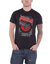 Image of Judas Priest T Shirt Silver and Red Vengeance logo new Official Mens Black