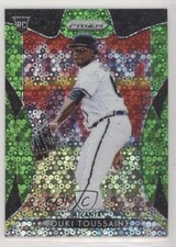 2019 Panini Prizm Tier II Lime Green Donut Circle /199 Touki Toussaint #121 1s8