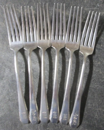 Towle Cascade Lot Of 6 Forks Sterling 282.4 Grams 925 Scrap Or Use Monogrammed