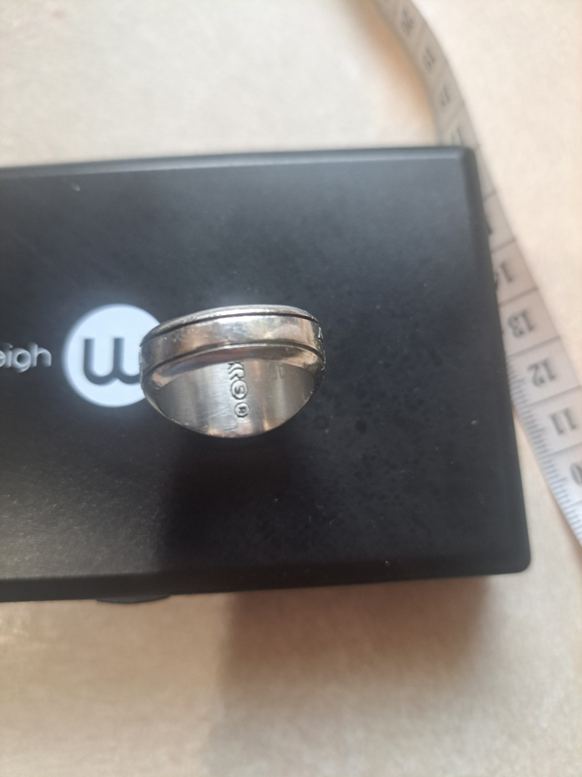 Silver Class Ring With Topaz Stone - image 6