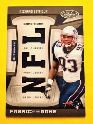 2009 Certified Fabric Of The Game RICHARD SEYMOUR Prime Patch 08/25 PATRIOTS
