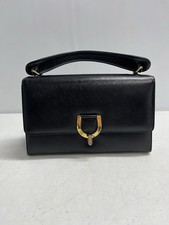 Vintage Bienen-David Black Evening Bag Purse With Gold Accent Clip Box Style