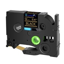 TZ TZe 334 Gold on Black Laminated Label Tape For Brother P-touch GL-100 12mm
