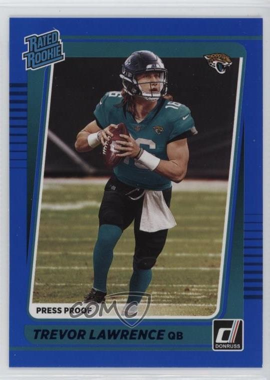 2021 Panini Donruss Rated Rookie Press Proof Blue Trevor Lawrence #251 05k6