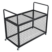 VEVOR Rolling Sports Ball Storage Cart, Lockable Basketball Cage with Double Lid