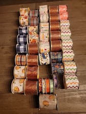 43 NEW Rolls Fall Halloween Ribbon Thanksgiving Autumn Pumpkins Leaves