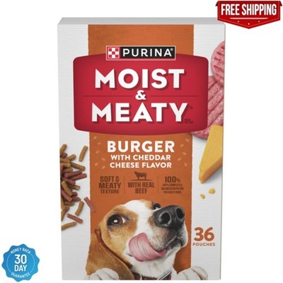 Purina Moist And Meaty Burger With Cheddar Cheese Flavor Dry Soft Dog Food Pouch