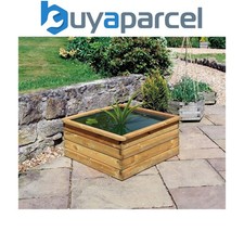 Zest Aquatic Raised Wooden Square Garden Pond Planter Small Flowers 90cm