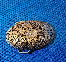 Western Antique Floral Engraved Crystal Belt Buckle Fits 1-1/2" lADIES