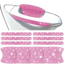 10PCS Bling Car Door Handle Protector Rhinestone Pink Universal