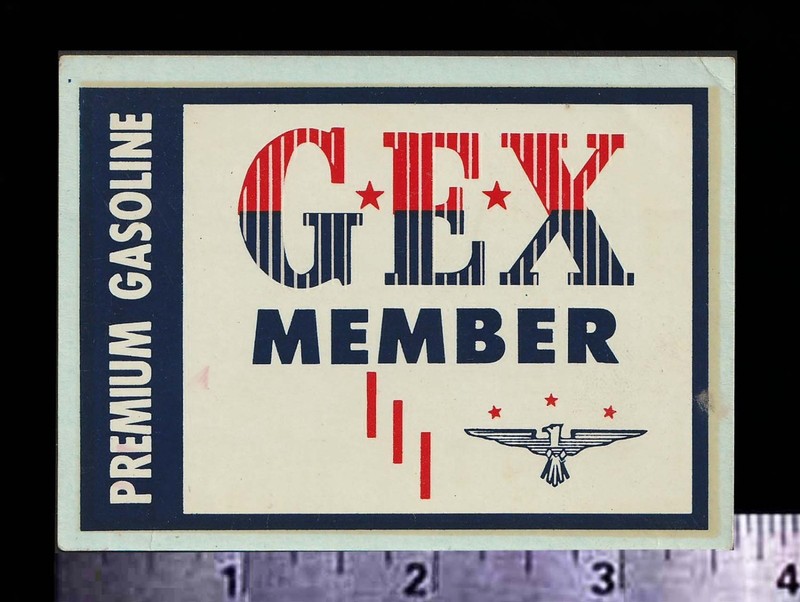 G.E.X. Member - Premium Gasoline - Orig. Vintage 1960's Racing Water Slide Decal