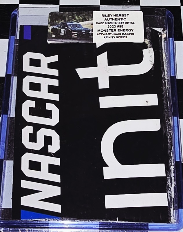 RILEY HERBST RACE USED COMPOSITE 2023 #98 MONSTER ENERGY NASCAR 75TH SHR RH08