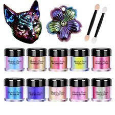 10 Colors Chameleon Mica Powder Color Shift Pigment Powder for Epoxy Resin Pa...