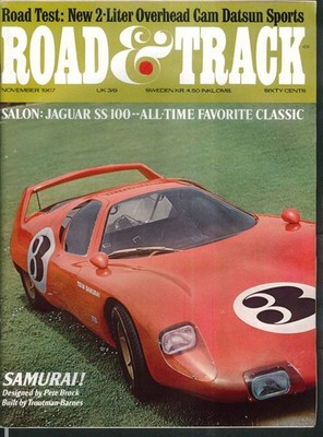 ROAD & TRACK Lotus Elan S/E Datsun 2000 11 1967 Corvette ad