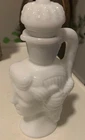 Vintage AVON Decanter/Bottle Milk Glass Grecian Lady Empty Bottle