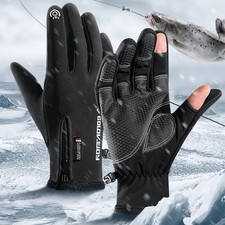 Antislip Gloves Windproof Two Finger Touchable Screen Outdoor Sports Use