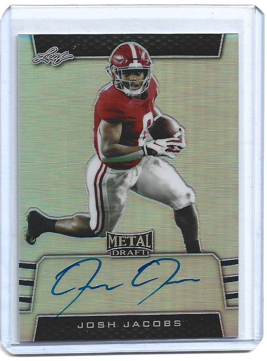 Josh Jacobs Leaf Metal Draft Autographs #BAJJ3 Silver Wave
