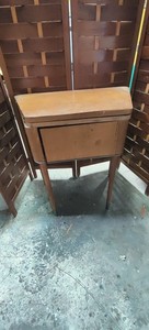 1960 Singer Vintage Sewing Cabinet Stool with Storage Original Upholstery, EUC