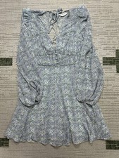 Astr Dress Womens Medium Blue Floral Blouson