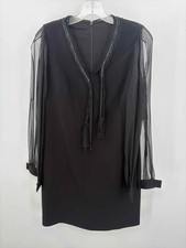 Pre-Owned Elie Tahari Black Size 6 Shift Knee Length Long Sleeve Dress