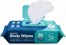 Body Wipes for Adults - XL Wet Wipes 8"x 12" 50 count Rinse Bathing Wipes -