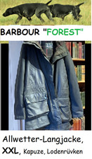 BARBOUR  Langjacke FOREST,  XXL ,gefüttert,  Kapuze, Lodenrücken, super-günstig!
