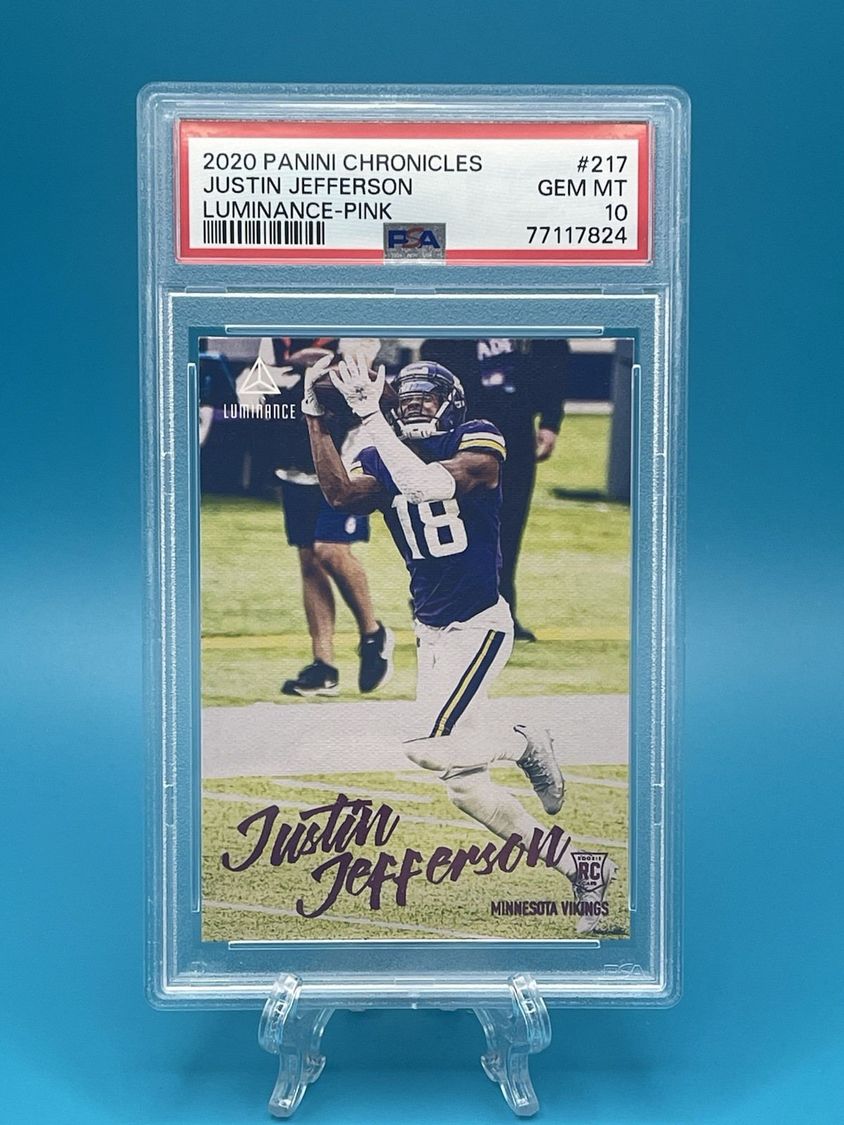 Justin Jefferson Panini Chronicles Luminance #217 Pink