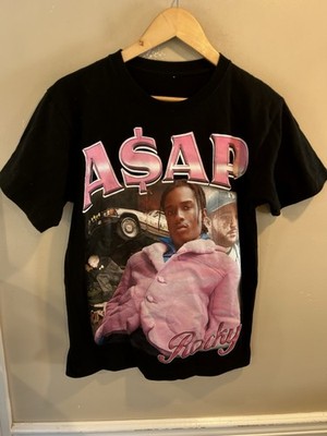 Asap Rocky Mens Graphic Tee Black Small Clothing 